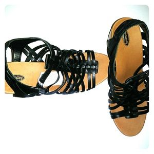 Dr. Scholl's Black Maeve Wedge Sandals Size 11